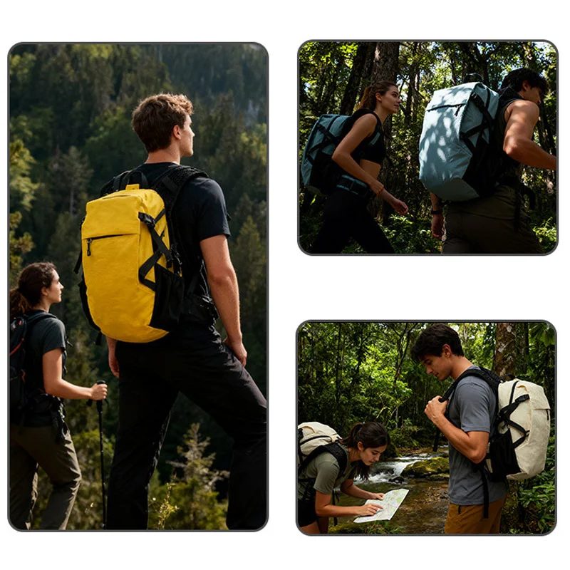 Guangzhou Fuliya Industry Co.,Ltd C-81357 Lightweight outdoor backpack, water-repellent and stain-resistant tech fabric, breathable back system, large capacity with organized multi-compartment storage – ideal for hiking, trekking, travel, and daily use.