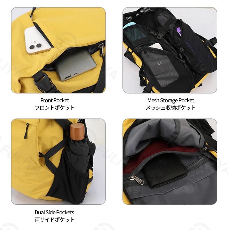 Guangzhou Fuliya Industry Co.,Ltd C-81357 Lightweight outdoor backpack, water-repellent and stain-resistant tech fabric, breathable back system, large capacity with organized multi-compartment storage – ideal for hiking, trekking, travel, and daily use.