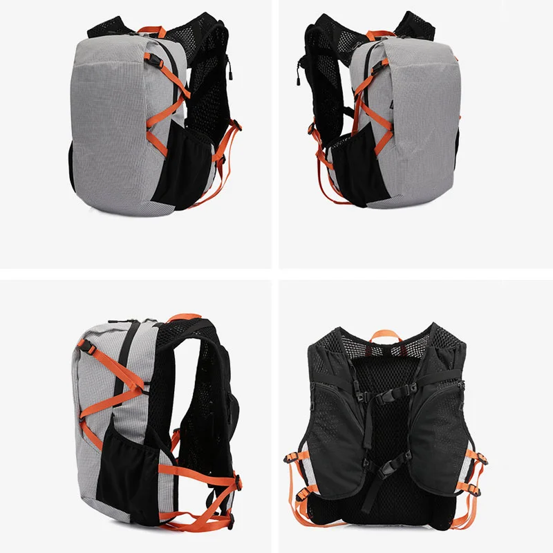 Guangzhou Fuliya Industry Co.,Ltd C-81358 Lightweight outdoor backpack breathable back system, built-in hydration compartment with outlet port, SOS whistle, water-resistant fabric, multi-pocket storage – ideal for hiking, trekking and travel.