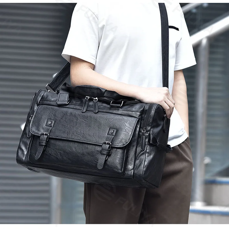 Guangzhou Fuliya Industry Co.,Ltd C-81362 Multi-functional men's travel carry bag, water-repellent and wear-resistant, multi-pocket organization, detachable hook, thickened comfortable handle – ideal for business trips, sports, and fitness.