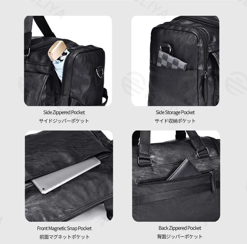 Guangzhou Fuliya Industry Co.,Ltd C-81362 Multi-functional men's travel carry bag, water-repellent and wear-resistant, multi-pocket organization, detachable hook, thickened comfortable handle – ideal for business trips, sports, and fitness.