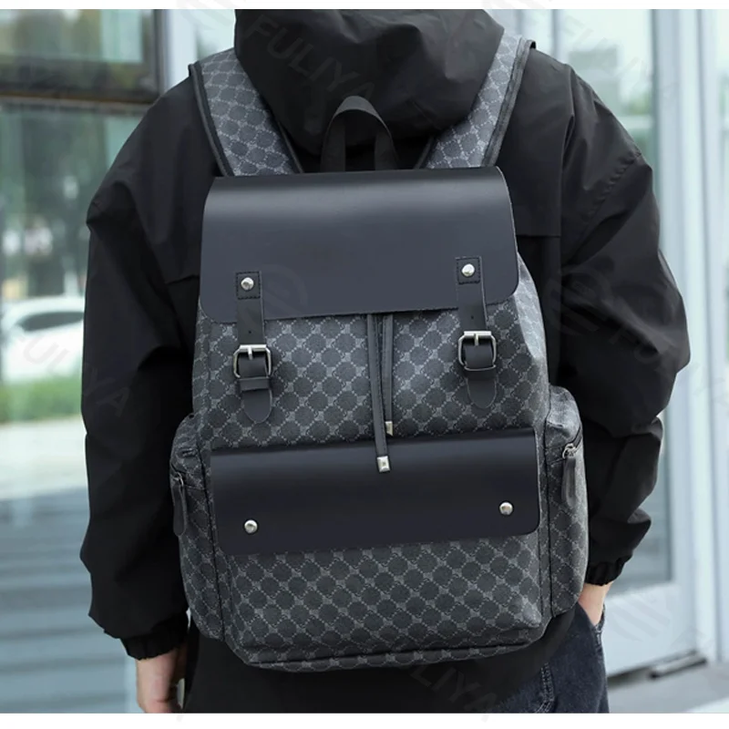 Guangzhou Fuliya Industry Co.,Ltd C-81363 Waterproof PU computer bag, zipper or drawstring closure, metal lock, large capacity, luggage pass-through, for business and travel.