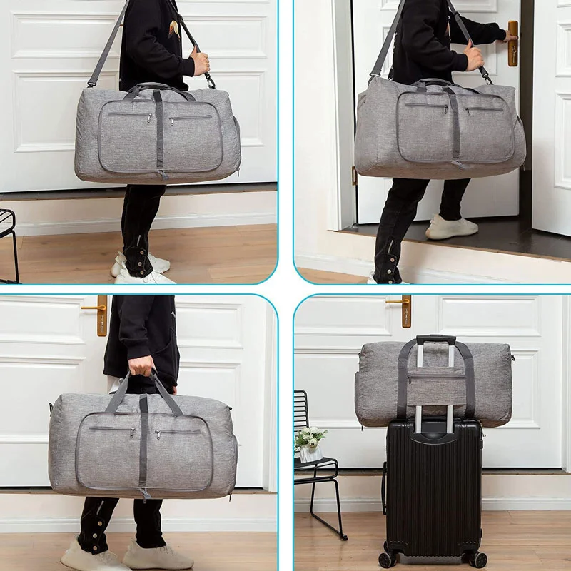 Guangzhou Fuliya Industry Co.,Ltd C-81365 Water-repellent, wear-resistant large foldable travel bag, available in 65L/85L/115L, with adjustable detachable straps, compact fold for easy storage, hand or shoulder carry – ideal for gym, travel, and outdoor.