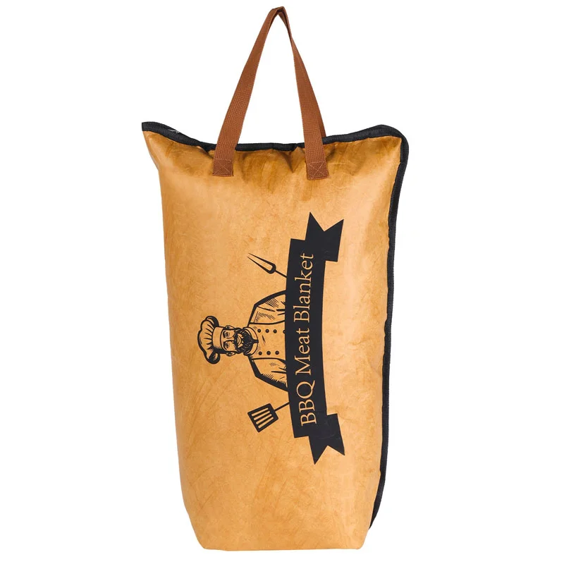 Guangzhou Fuliya Industry Co.,Ltd C-81369 Tyvek 5-layer insulated BBQ bag with leak-proof aluminum foil bottom, metal zipper, keeps food warm and juicy, easy to clean, reusable – perfect for grilling, picnics, and takeout.