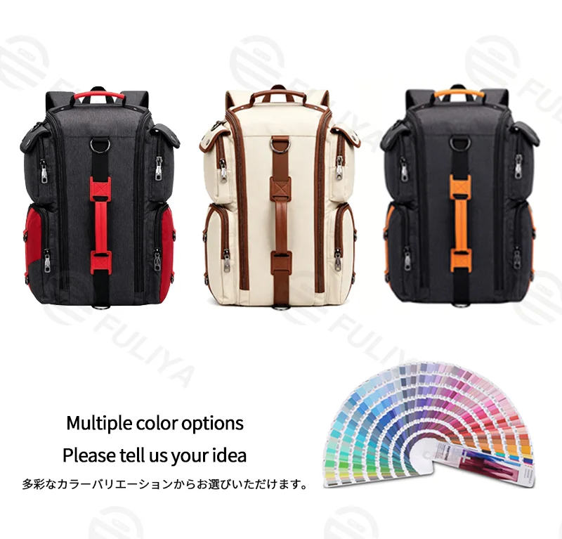 Guangzhou Fuliya Industry Co.,Ltd C-81373 Versatile travel backpack with concealed straps for hand, shoulder, or backpack carry, water-repellent fabric, large capacity, and multiple compartments – perfect for commuting, business, and travel.