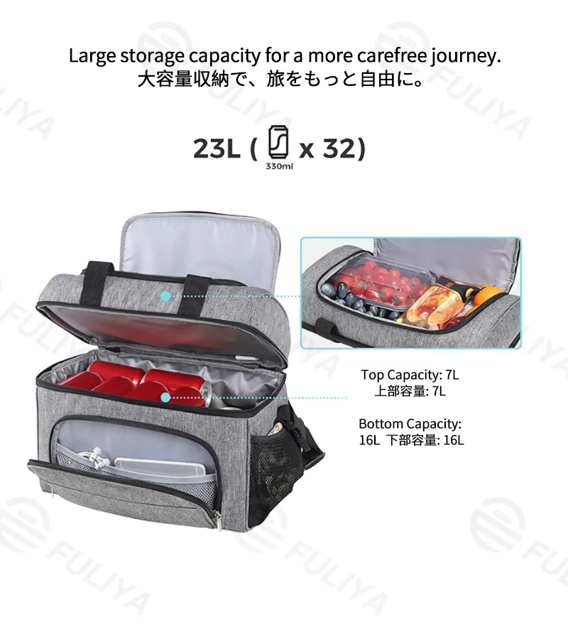 Insulated Lunch Picnic Cooler Tote Bag