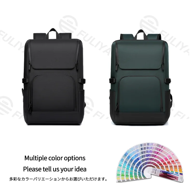 広州富麗雅実業有限会社 C-81460 このカジュアルバックパックは、はっ水素材、PCスリーブ、多ポケット、サイドポケット、通気背中、スーツケーススリーブを備え、通勤・旅行に適します。
