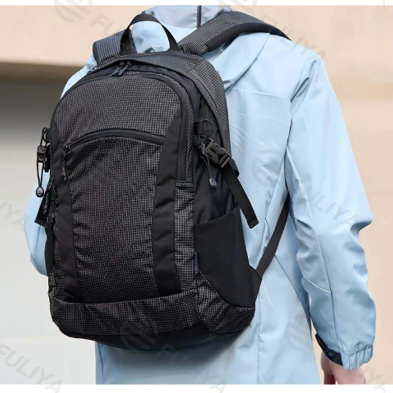 Guangzhou Fuliya Industry Co.,Ltd C-81463 Water-repellent, durable backpack with external attachments, large capacity, trolley sleeve, breathable back – for commuting, travel, and outdoor.