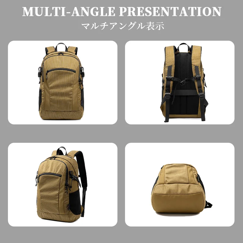 Guangzhou Fuliya Industry Co.,Ltd C-81463 Water-repellent, durable backpack with external attachments, large capacity, trolley sleeve, breathable back – for commuting, travel, and outdoor.