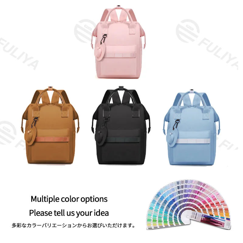 Guangzhou Fuliya Industry Co.,Ltd C-81475 Simple mommy backpack, water-repellent and breathable fabric, hidden rear pocket for valuables, built-in foil insulated pouch, large capacity with multiple compartments – easy for outings.