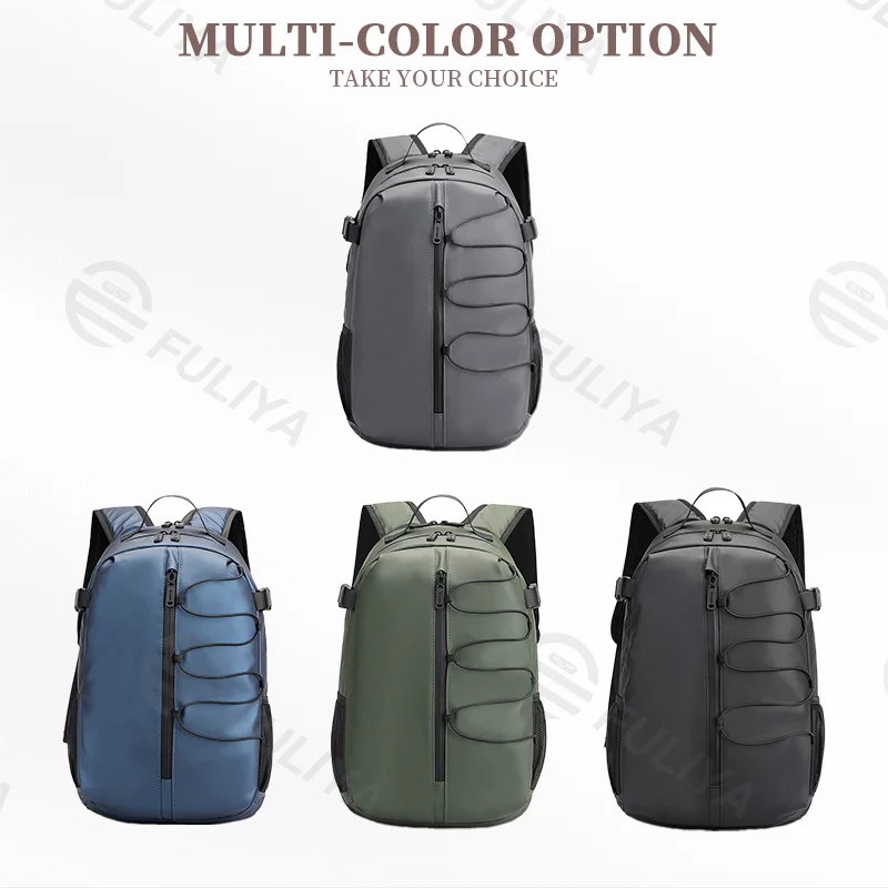 Guangzhou Fuliya Industry Co.,Ltd C-81000 Large-capacity backpack, multi-layer storage, side pocket, front pocket, main compartment, electronic pocket, and honeycomb breathable back panel - for school, casual, commuting, and travel.