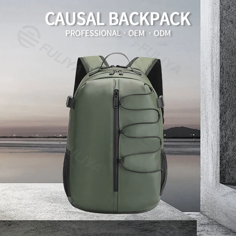 Guangzhou Fuliya Industry Co.,Ltd C-81000 Large-capacity backpack, multi-layer storage, side pocket, front pocket, main compartment, electronic pocket, and honeycomb breathable back panel - for school, casual, commuting, and travel.