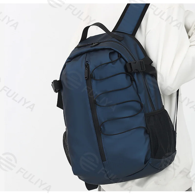 Guangzhou Fuliya Industry Co.,Ltd C-81000 Large-capacity backpack, multi-layer storage, side pocket, front pocket, main compartment, electronic pocket, and honeycomb breathable back panel - for school, casual, commuting, and travel.