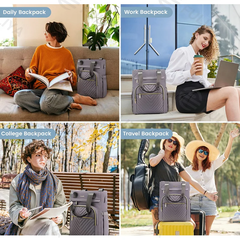 Guangzhou Fuliya Industry Co.,Ltd C-81002 Business laptop backpack, water-resistant, large capacity, fits 17.3" laptop, front pocket, bottle pocket, anti-theft back pocket, and USB port - for commuting, business trips, and travel.