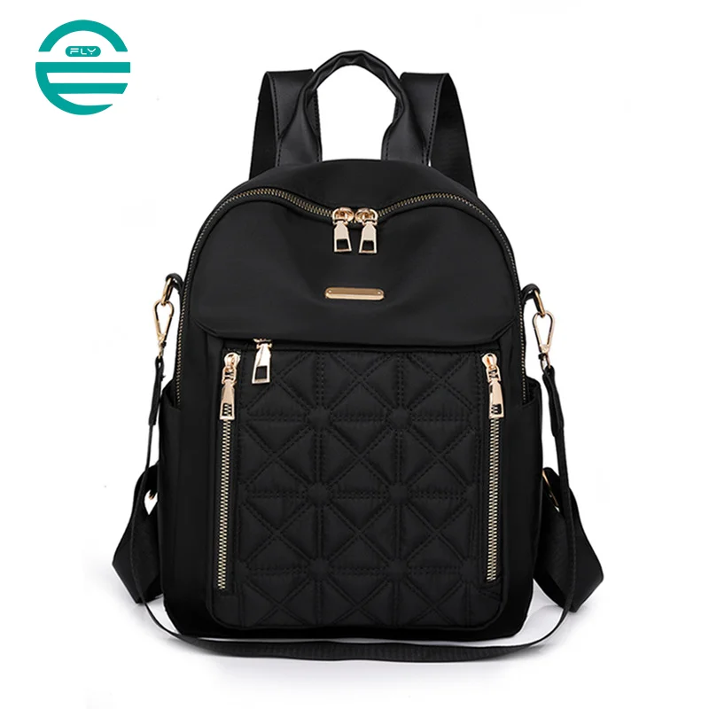 Guangzhou Fuliya Industry Co.,Ltd C-81003 Women's casual backpack, water-resistant, dirt-resistant Oxford fabric, large capacity, front zipper pocket, side pocket, back pocket, and comfortable handle - for commuting, travel, and daily use.