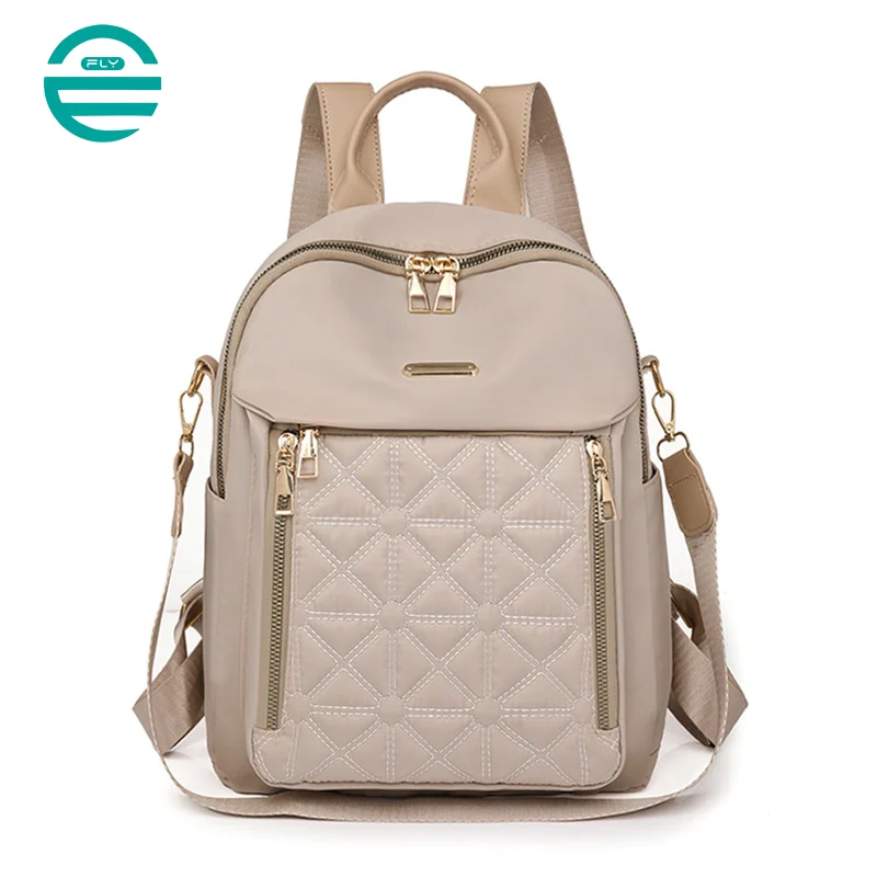 Guangzhou Fuliya Industry Co.,Ltd C-81003 Women's casual backpack, water-resistant, dirt-resistant Oxford fabric, large capacity, front zipper pocket, side pocket, back pocket, and comfortable handle - for commuting, travel, and daily use.