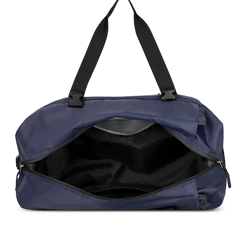 Guangzhou Fuliya Industry Co.,Ltd C-81101 Multi-functional travel gym bag, waterproof nylon, large capacity, detachable strap, dual zipper, and luggage strap - hand, shoulder, crossbody, or backpack carry for travel, fitness, and business trips.