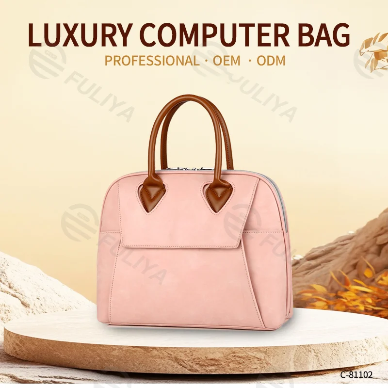 Guangzhou Fuliya Industry Co.,Ltd C-81102 Waterproof laptop handbag, large capacity, phone pocket, ID pocket, laptop compartment, inner zipper pocket, and magnetic snap - for business, commuting, and travel.