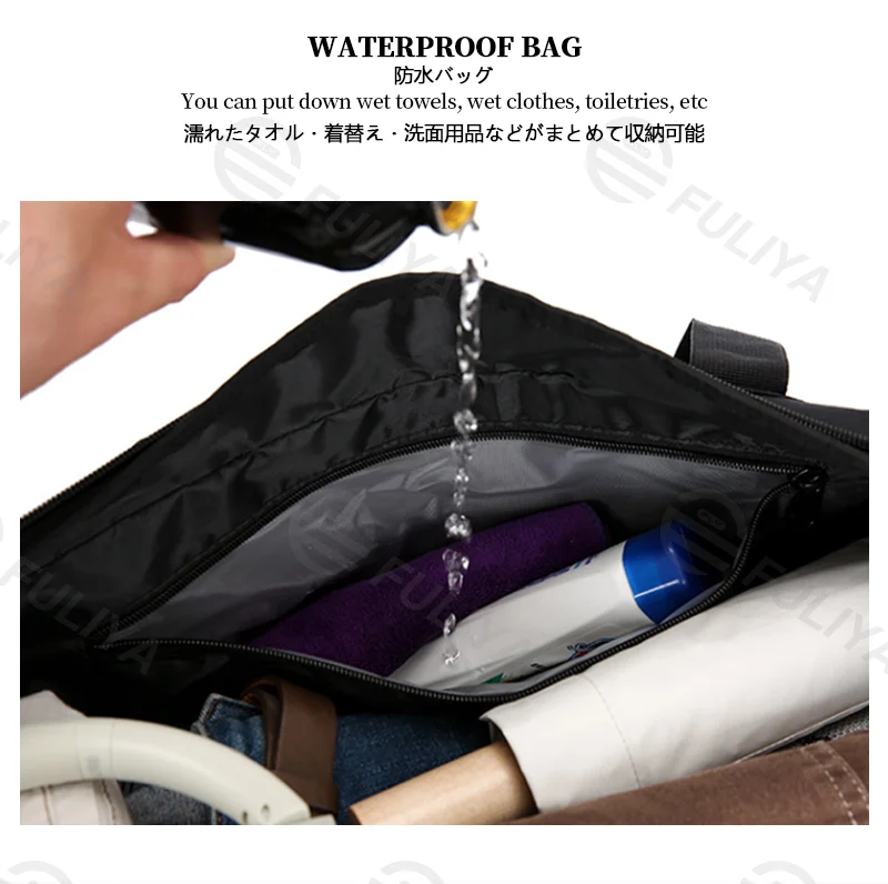 Guangzhou Fuliya Industry Co.,Ltd C-81103 Portable sports travel bag, waterproof fabric, large capacity, comfortable handle, dual zipper, and adjustable strap - hand, shoulder, or backpack carry for fitness, sports, and travel.