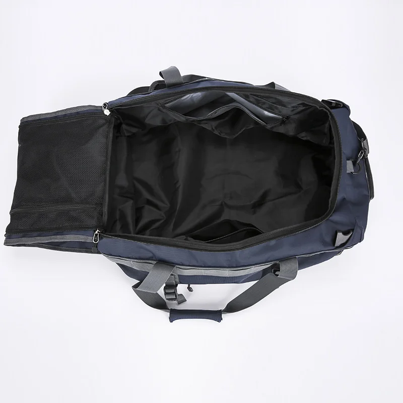 Guangzhou Fuliya Industry Co.,Ltd C-81103 Portable sports travel bag, waterproof fabric, large capacity, comfortable handle, dual zipper, and adjustable strap - hand, shoulder, or backpack carry for fitness, sports, and travel.