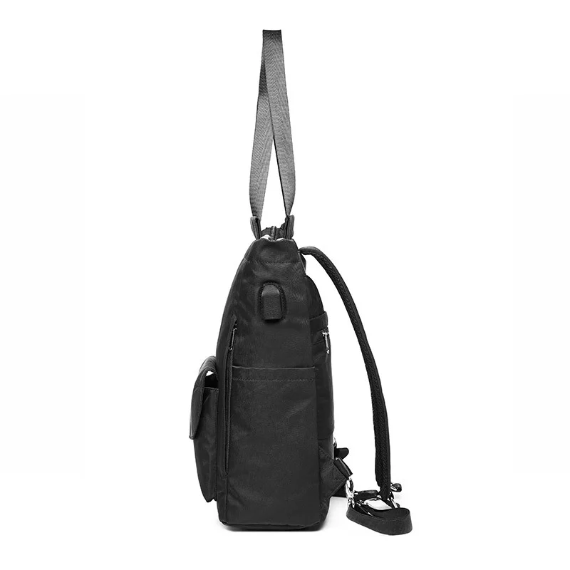 Guangzhou Fuliya Industry Co.,Ltd C-81105 Women's backpack, waterproof fabric, large capacity, shockproof laptop layer, anti-theft pocket, magnetic pocket, and detachable strap - hand, shoulder, or backpack carry for school, commuting, and travel.