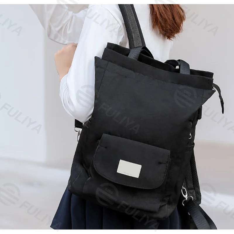 Guangzhou Fuliya Industry Co.,Ltd C-81105 Women's backpack, waterproof fabric, large capacity, shockproof laptop layer, anti-theft pocket, magnetic pocket, and detachable strap - hand, shoulder, or backpack carry for school, commuting, and travel.