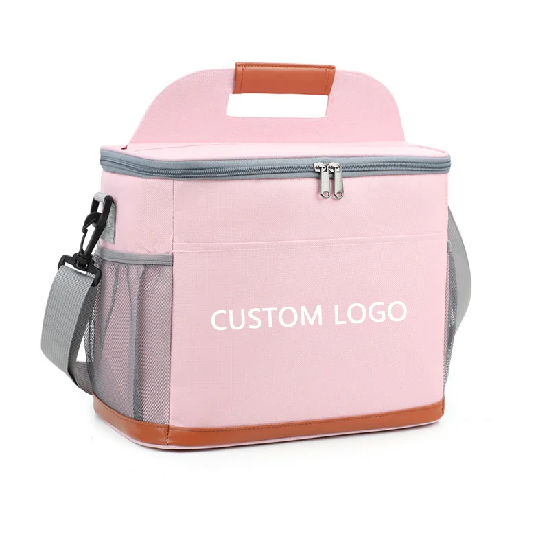 Guangzhou Fuliya Industry Co.,Ltd C-81107 Insulated cooler bag, 3-layer insulation, large capacity, bottle opener, detachable strap, and comfortable handle - hand or shoulder carry for picnics, office, and travel.