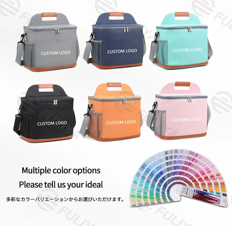 Guangzhou Fuliya Industry Co.,Ltd C-81107 Insulated cooler bag, 3-layer insulation, large capacity, bottle opener, detachable strap, and comfortable handle - hand or shoulder carry for picnics, office, and travel.