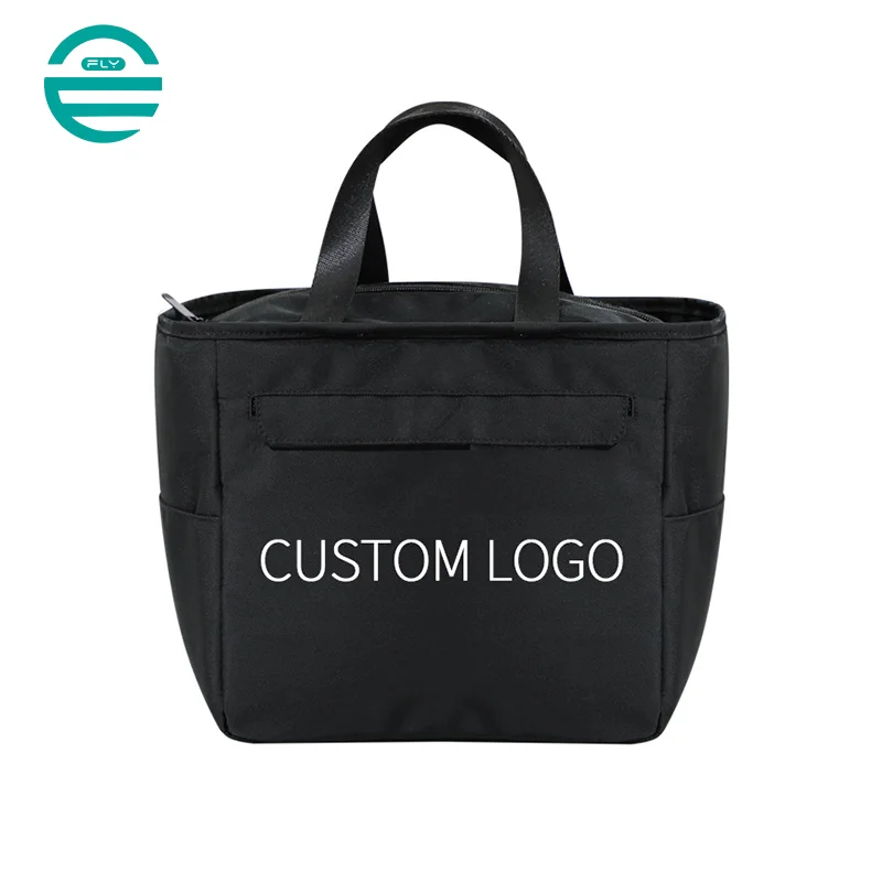 Guangzhou Fuliya Industry Co.,Ltd C-81108 Hand-carry lunch bag, thickened insulation, large capacity, front/side pockets, comfortable handle, and food-grade lining, customizable logo - for office, camping, and takeout.