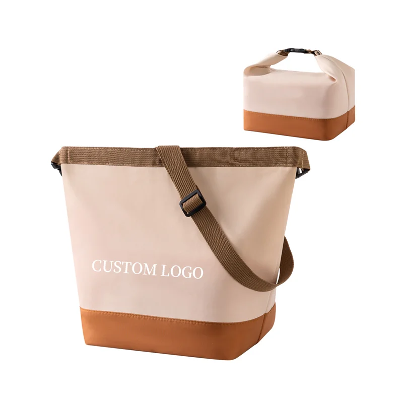 Guangzhou Fuliya Industry Co.,Ltd C-81109 Crossbody hand-carry lunch bag, 3-layer thickened insulation, waterproof fabric, anti-slip shoulder strap, and comfortable handle - crossbody or hand carry for office, picnics, and travel.