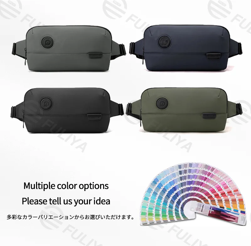 Guangzhou Fuliya Industry Co.,Ltd C-81115 Multi-functional waist bag, water-resistant, large capacity, quick-release buckle, wide shoulder strap, and anti-theft back pocket - chest, crossbody, or waist carry for commuting, travel, and outdoor.