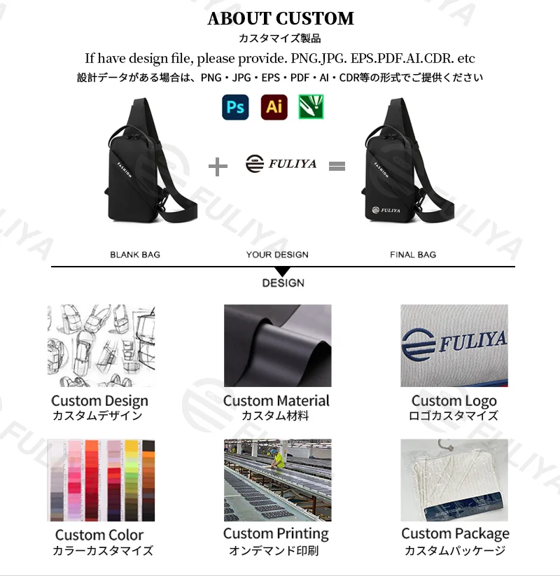 Guangzhou Fuliya Industry Co.,Ltd C-81117 Multi-functional sports chest bag, water-resistant, large capacity, adjustable strap, and wide strap - left/right shoulder crossbody carry for running, outdoor, and daily use.