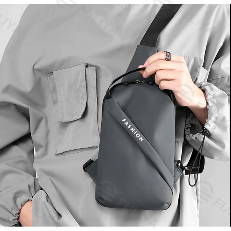 Guangzhou Fuliya Industry Co.,Ltd C-81117 Multi-functional sports chest bag, water-resistant, large capacity, adjustable strap, and wide strap - left/right shoulder crossbody carry for running, outdoor, and daily use.