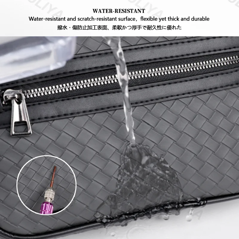 Guangzhou Fuliya Industry Co.,Ltd C-81119 Stylish minimalist crossbody bag, water-resistant diamond woven, large capacity, hand strap, adjustable strap, and front/back pockets - hand-carry or crossbody for casual, commuting, and daily use.