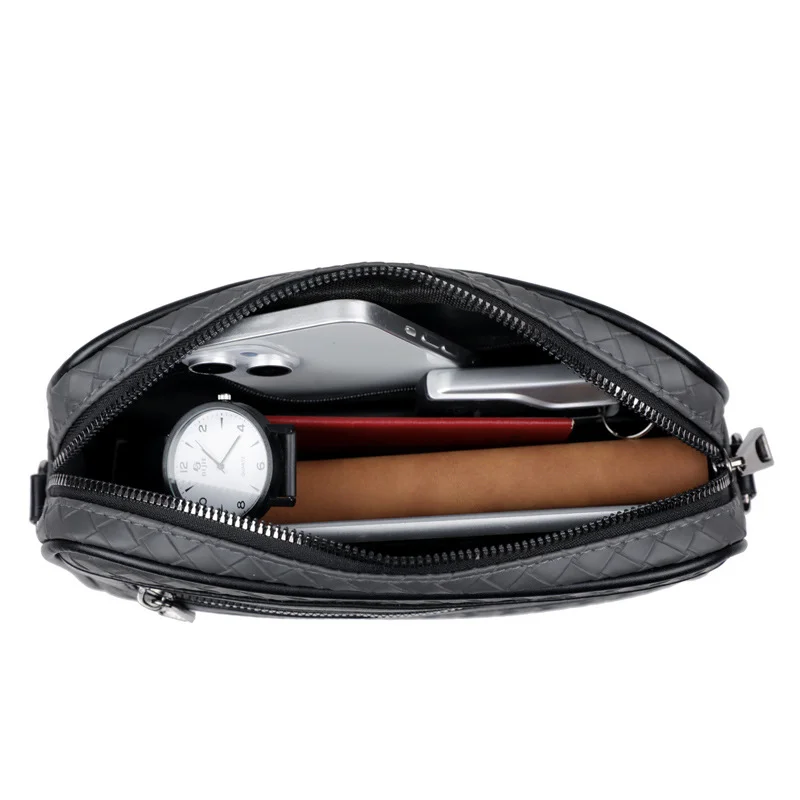 Guangzhou Fuliya Industry Co.,Ltd C-81119 Stylish minimalist crossbody bag, water-resistant diamond woven, large capacity, hand strap, adjustable strap, and front/back pockets - hand-carry or crossbody for casual, commuting, and daily use.