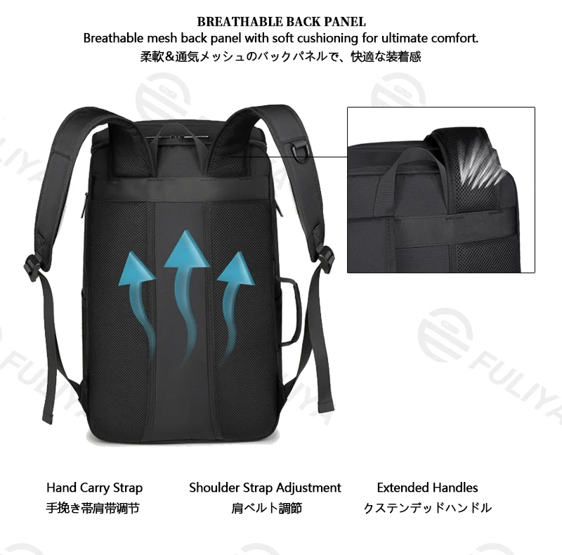 Guangzhou Fuliya Industry Co.,Ltd C-81120 Badminton/tennis backpack, water-resistant, large capacity, shoe compartment, wet/dry pocket, laptop compartment, and racket strap - shoulder, backpack, or hand carry.