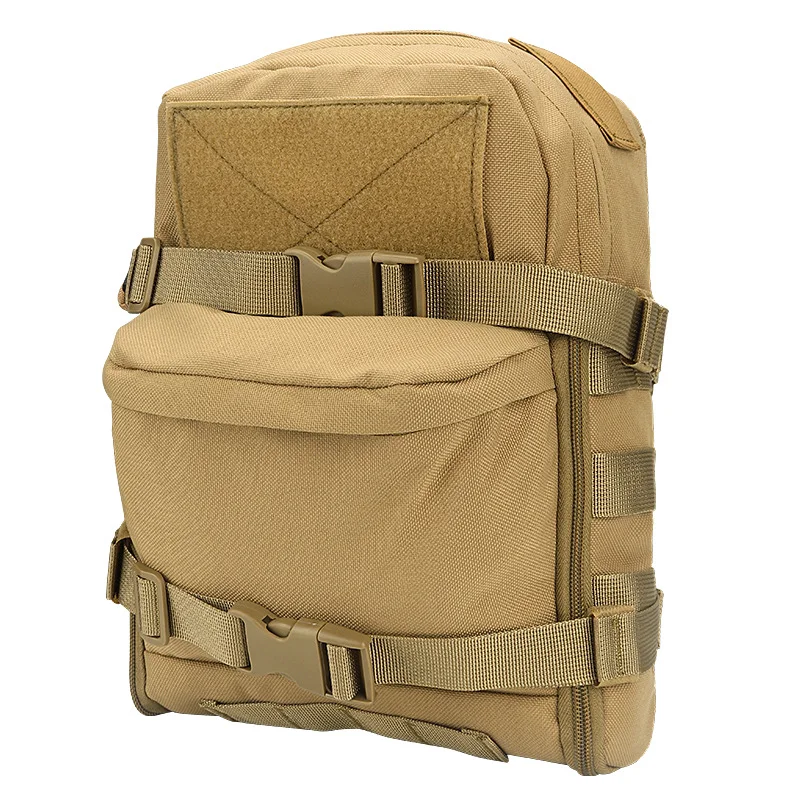 Guangzhou Fuliya Industry Co.,Ltd C-81124 Outdoor tactical hydration pack, 1000D Oxford wear-resistant and waterproof, large capacity, hydration compartment, MOLLE system, side zipper, and adjustment buckle - for outdoor, tactical, and cycling.