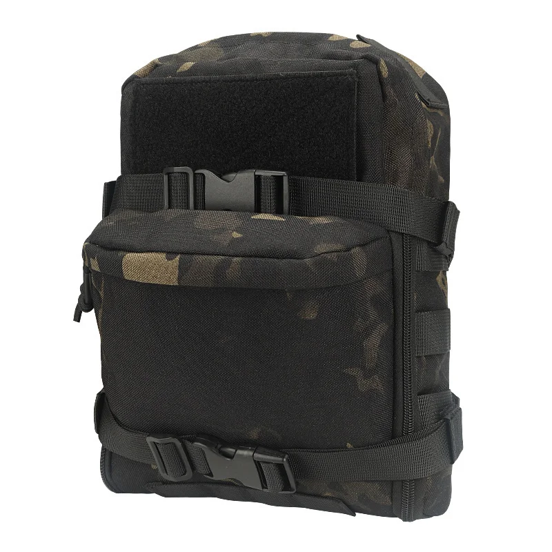 Guangzhou Fuliya Industry Co.,Ltd C-81124 Outdoor tactical hydration pack, 1000D Oxford wear-resistant and waterproof, large capacity, hydration compartment, MOLLE system, side zipper, and adjustment buckle - for outdoor, tactical, and cycling.
