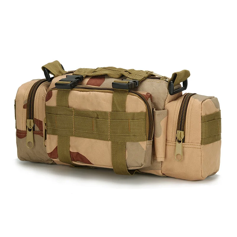 Guangzhou Fuliya Industry Co.,Ltd C-81125 Multi-functional tactical waist bag, water-resistant, large capacity, MOLLE system, and locking buckle - shoulder, backpack, hand, crossbody, or waist carry for outdoor, fishing, and photography.