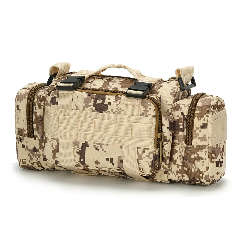 Guangzhou Fuliya Industry Co.,Ltd C-81125 Multi-functional tactical waist bag, water-resistant, large capacity, MOLLE system, and locking buckle - shoulder, backpack, hand, crossbody, or waist carry for outdoor, fishing, and photography.