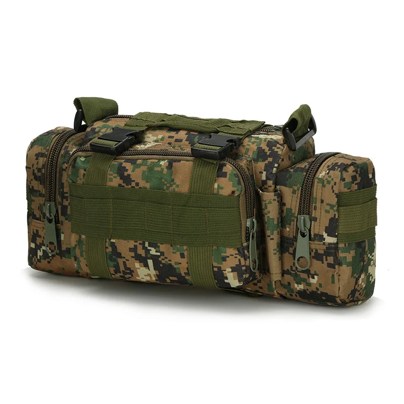 Guangzhou Fuliya Industry Co.,Ltd C-81125 Multi-functional tactical waist bag, water-resistant, large capacity, MOLLE system, and locking buckle - shoulder, backpack, hand, crossbody, or waist carry for outdoor, fishing, and photography.