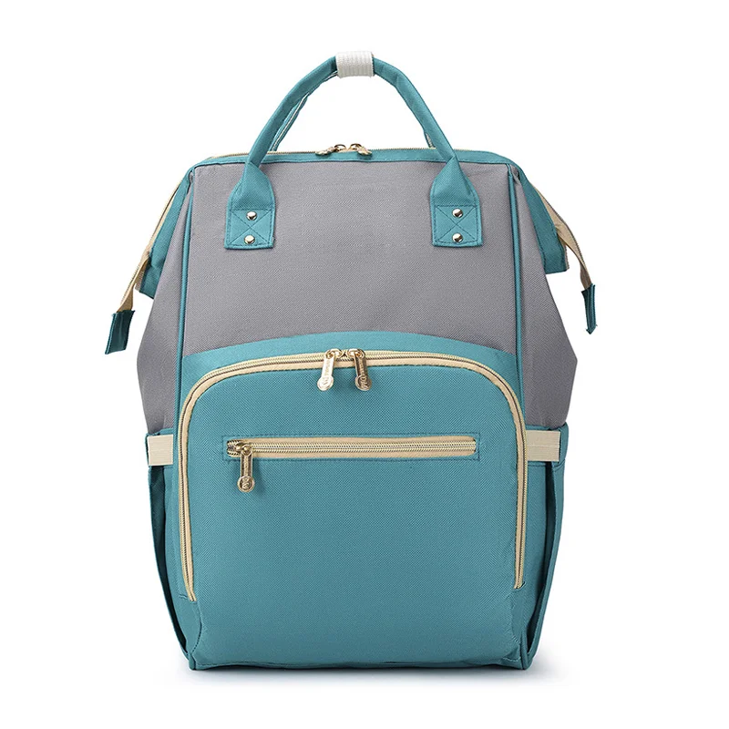 Guangzhou Fuliya Industry Co.,Ltd C-81126 Multi-functional mommy backpack, water-resistant, large capacity, wet/dry separation, foil-insulated bottle pocket, USB port, side tissue pocket, and adjustable straps - for baby outings and travel.