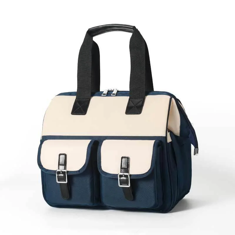 Guangzhou Fuliya Industry Co.,Ltd C-81128 Fashionable mommy bag, water-resistant eco fabric, large capacity, wet/dry pocket, front pocket, side tissue pocket, detachable hook, and adjustable strap - for baby outings and travel.