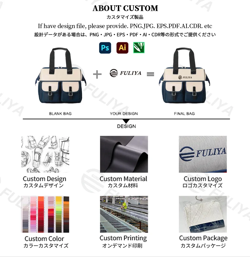 広州富麗雅実業有限会社  C-81128 ファッションマザーズバッグ、撥水・耐磨耗エコ素材、大容量多ポケット、乾湿分離ポケット、前面ポケット、サイドティッシュポケット、取り外しフック、調節ストラップ - 育児外出・旅行に。
