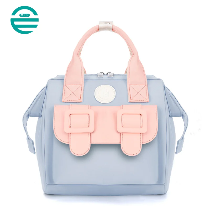 Guangzhou Fuliya Industry Co.,Ltd C-81130 Compact mommy bag, water-resistant, large capacity, foil-insulated bag, front pocket, inner zipper pocket, detachable hook, and long strap - hand, crossbody, or backpack carry for baby outings and pumping.