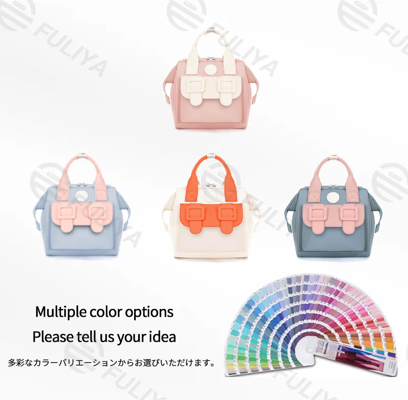 Guangzhou Fuliya Industry Co.,Ltd C-81130 Compact mommy bag, water-resistant, large capacity, foil-insulated bag, front pocket, inner zipper pocket, detachable hook, and long strap - hand, crossbody, or backpack carry for baby outings and pumping.