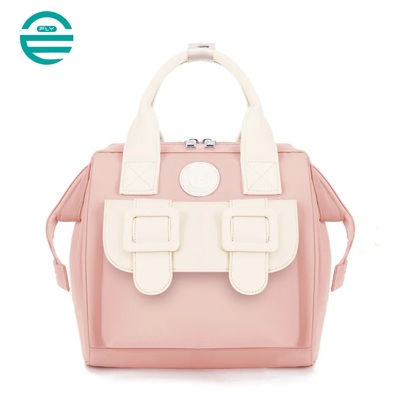 Guangzhou Fuliya Industry Co.,Ltd C-81130 Compact mommy bag, water-resistant, large capacity, foil-insulated bag, front pocket, inner zipper pocket, detachable hook, and long strap - hand, crossbody, or backpack carry for baby outings and pumping.