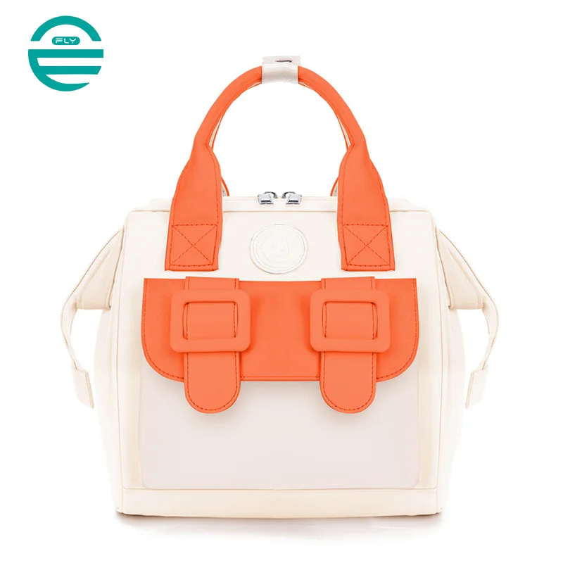 Guangzhou Fuliya Industry Co.,Ltd C-81130 Compact mommy bag, water-resistant, large capacity, foil-insulated bag, front pocket, inner zipper pocket, detachable hook, and long strap - hand, crossbody, or backpack carry for baby outings and pumping.