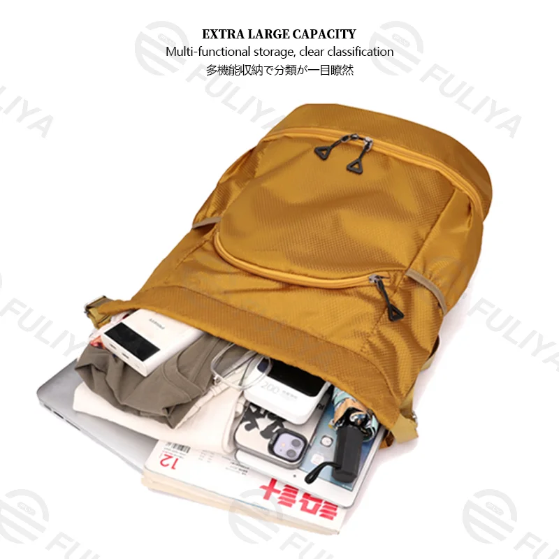 Guangzhou Fuliya Industry Co.,Ltd C-81134 Drawstring sports backpack, water-resistant, large capacity, shoe compartment, wet/dry pocket, front zipper pocket, and side pocket - for basketball, soccer, fitness, and outdoor.