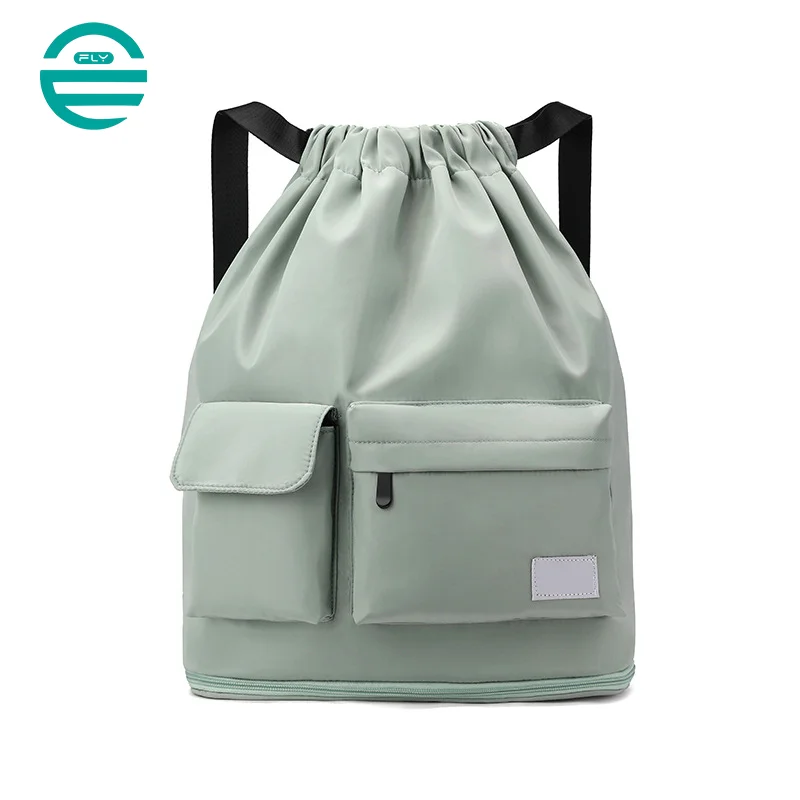 Guangzhou Fuliya Industry Co.,Ltd C-81136 Sports drawstring backpack, water-resistant, large capacity, wet/dry pocket, ball compartment, Velcro pocket, and front pocket - for swimming, basketball, fitness, and travel.